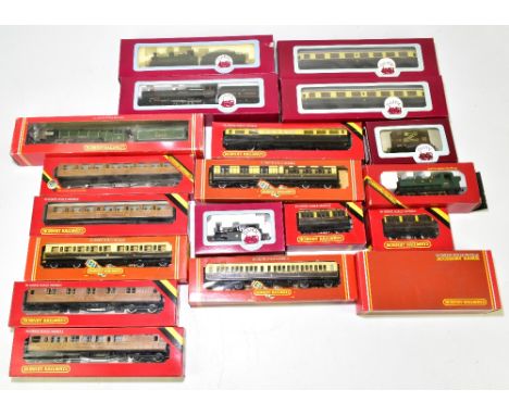 HORNBY; OO gauge trains and accessories comprising R.074 LNER Locomotive Flying Scotsman, R.041 GWR Loco Pannier Tank, R.426 