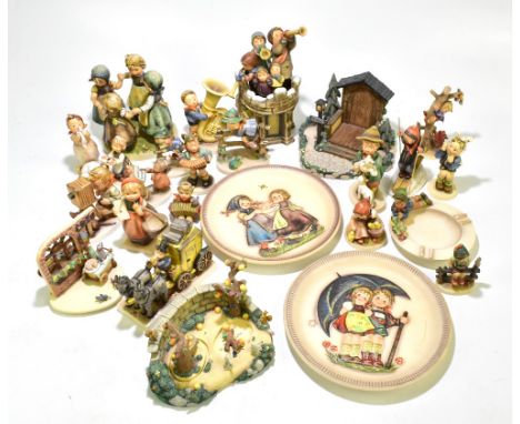 GOEBELS; a collection of assorted Hummel figures, 'Ring around the Rosy', 'Culprits', 'Fanfare', etc, also three composite Go