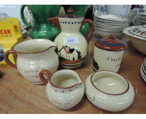 A part tea service by Dartmouth pottery Cornish style