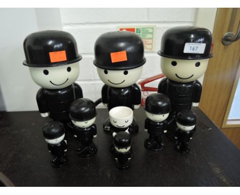 A selection of vintage plastic advertising and kitchen figures by Homepride Fred!