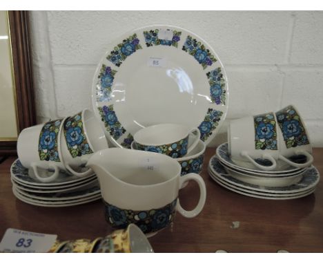 A retro style part tea service by Ridgway in the Amanda pattern