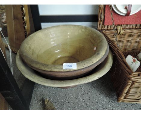 A selection of vintage eathern ware salt glazed cream bowls 