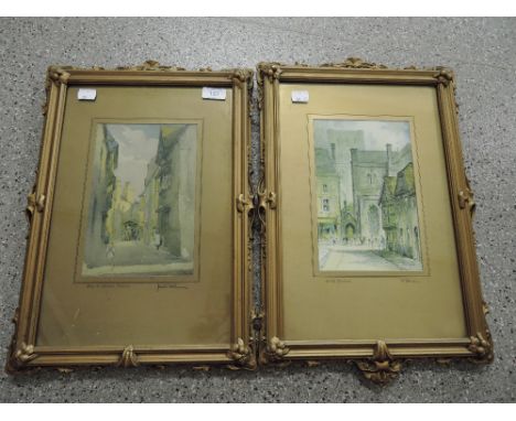 A pair of vintage prints in original period frames with gilt and plaster work
