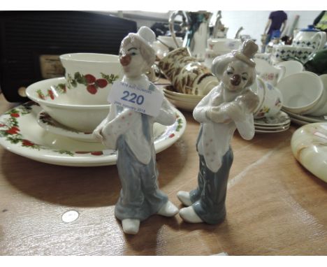 Two vintage ceramic Cas Des ceramic clown figurines