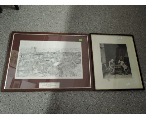 A selection of vintage prints pictures and frames