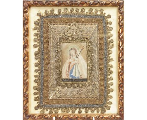AFTER MATER DOLOROSA A gold thread portrait.