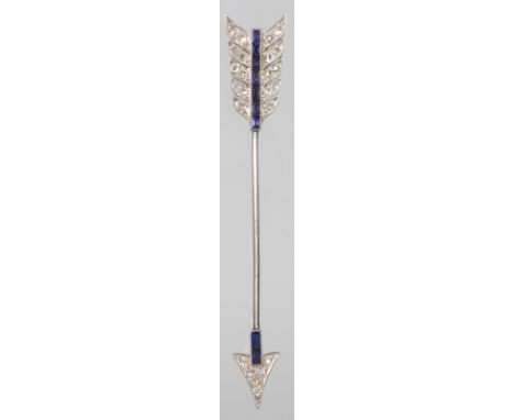 AN ASPREY'S SAPPHIRE AND DIAMOND ARROW PIN.