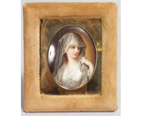 AFTER ANGELICA KAUFFMAN, OVAL PORTRAIT of a YOUNG GIRL.