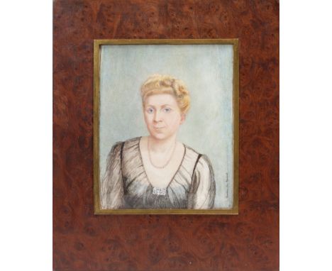J. CHARDON DU RANQUET Half length portrait miniature of a lady.