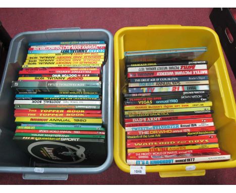 Two Boxes of Children's 1970s Annuals, including Donald and Mickey, Star Trek, etc.