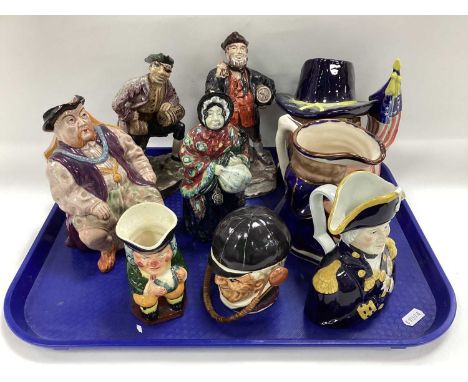 Melba, Ulysses Grant', Wood, Kelsboro and other jugs:- One Tray.Jug with American flag good condition