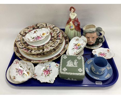 Royal Crown Derby 'Chelsea Garden' Plates, Bowls, (2nd quality), Lawton Studio China figure of Susie, Wedgwood jasperware etc