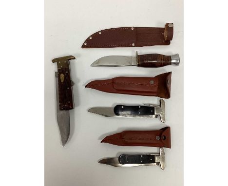 Tow Lock Knives, bowie knife, one other knife (4).