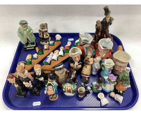 Dickens Related Figures, including Royal Doulton Tony Wood, Continental etc; Staffordshire pottery miniatures of Henry VIII a