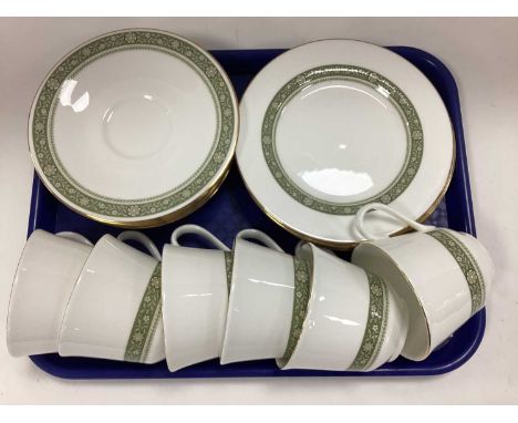 Royal Doulton Tea Service "Rondelay" Pattern, eighteen pieces:- One Tray