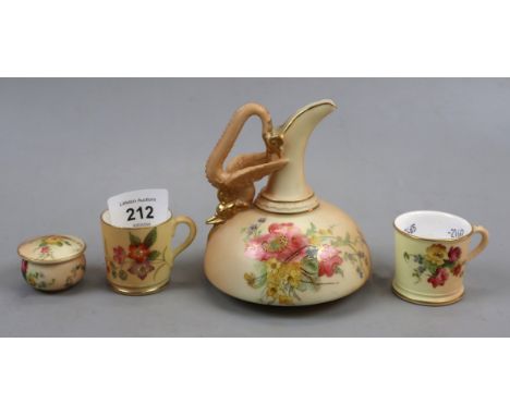 Collection of early Royal Worcester Blush Ivory 