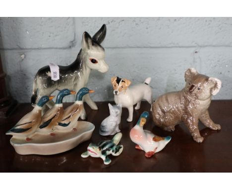 Collection of ceramic animals to include Beswick 