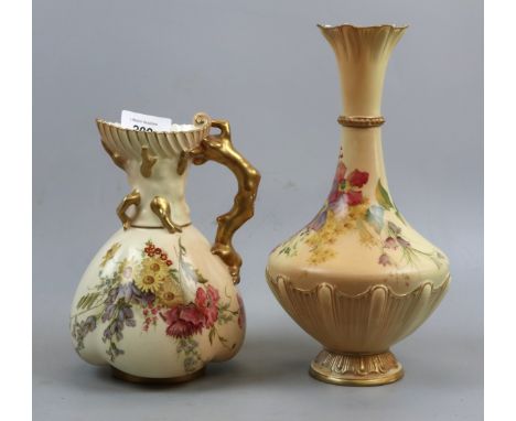 2 pieces of Royal Worcester Blush Ivory - Vase and Jug 