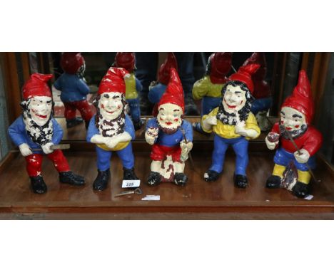 5 early German garden gnomes 
