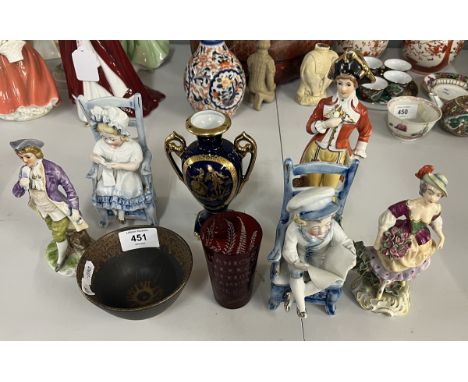 Collection of Continental ceramic figurines to include Dresden 