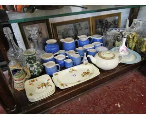 Shelf of china and glass etc