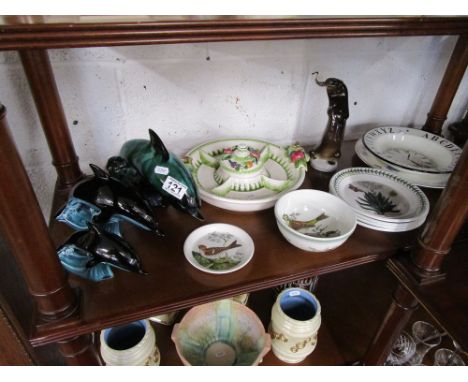 Shelf of china to include Portmeirion & Poole