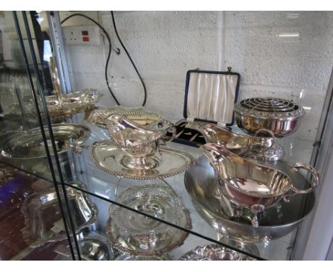 Shelf of silver plate