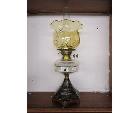 Victorian oil lamp with shade
