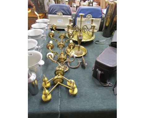 Brass wall light fittings etc