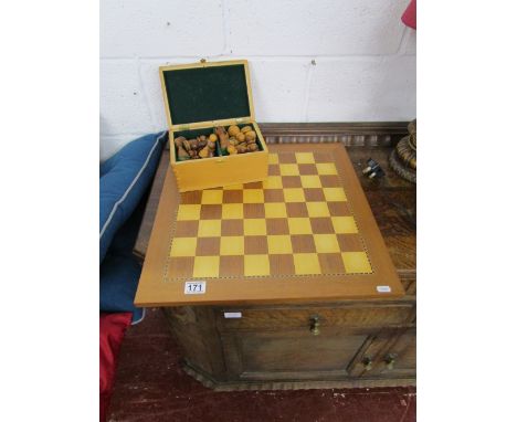 Wooden chess set and board