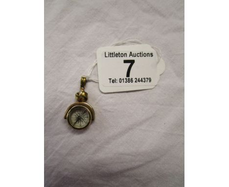 Gold? Blood stone swivel fob compass