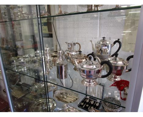 Shelf of silver plate