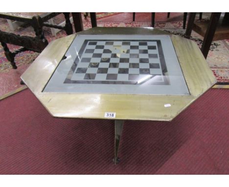 Bespoke metal chess table with pieces