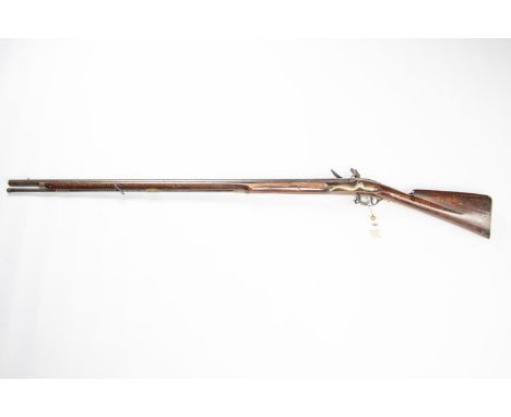 A 16 bore (.65") Militia Flintlock musket or Sergeant's carbine, c 1775, 53" overall, barrel 37¾" with Tower private proofs, 