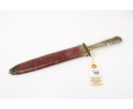 A Victorian Bowie knife, SE spear point blade 9", the ricasso marked "JOHN BLYDE GENIUS" around an image of Saturn, nickel si