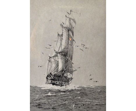 Rowland Langmaid (1897-1956) British. "An Old Two Decker, c.1930", Etching, Signed in Pencil, 9.75" x 6.75".