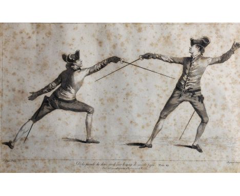 After James Gwyn (c.1700-769) British. Fencing Scene, Print, Overall 10" x 16", and the companion piece, a Pair (2).