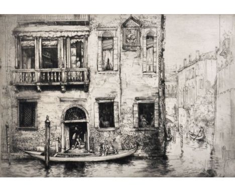 Donald Shaw MacLaughlan (1876-1938) British. "Canal of the Little Saint", Etching, Signed in Pencil, and Inscribed on a label