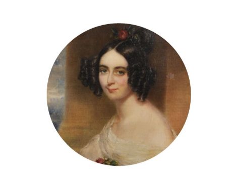After Thomas Lawrence, A Portrait of a Lady, Diameter 8.5".