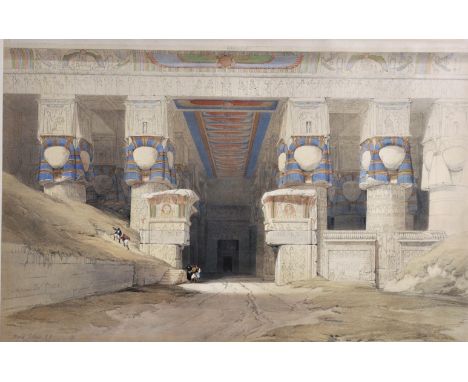 After David Roberts (1796-1864) British, 'Dendera', A Coloured Lithograph Published by Louis Haghe, 13" x 19".