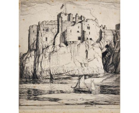 Leslie Moffat Ward (1888-1978) British. "Chepstow", Etching, Signed and Dated 1936, Unframed, 7" x 6.5".