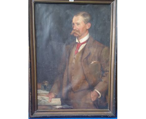 A LATE 19TH CENTURY PORTRAIT OIL ON CANVAS of a distinguished gentleman. 33" x 45".