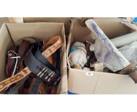 TWO BOXES OF VARIOUS SERIES PROPS to include 3 belts.