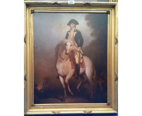 A.T.O. A COLOURED PORTRAIT PRINT of a military gentleman in a 19th century gilt frame. 24" x 28".