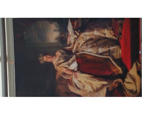 A.T.O. A VERY LARGE COLOURED PORTRAIT PRINT of a member of The Royal family. 58" x 87".