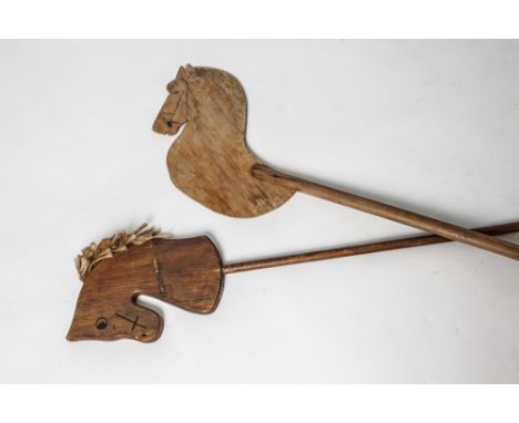 TWO VINTAGE HOBBY HORSES.
