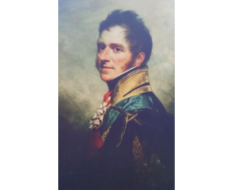 A.T.O. A LARGE COLOURED PORTRAIT PRINT of a military man. U.F. 31" x 53".