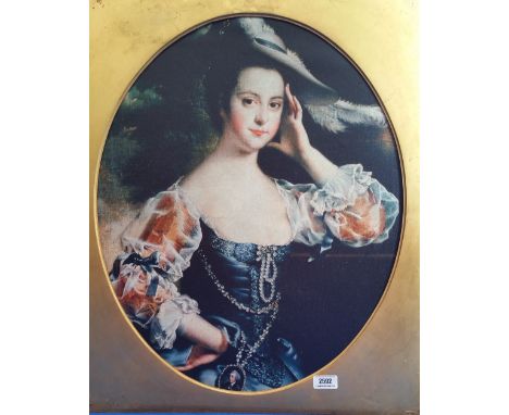 A.T.O. A COLOURED PORTRAIT of a young lady in a slipped frame. 21.5" x 25.5".