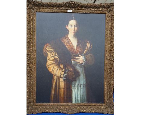 A.T.O. A COLOURED PRINT of a young lady, in a contemporary frame. 32.5" x 40.25".