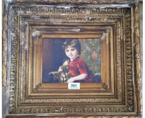 A.T.O. A COLOURED PORTRAIT of a young girl with a doll, framed. 17.5" x 15.5".